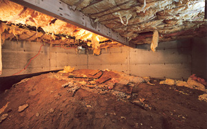 Crawl Space Moisture Barrier before in Greensboro