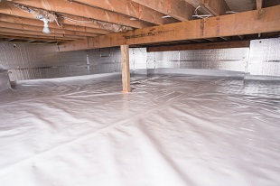 crawl space vapor barrier in Burlington installed by our contractors