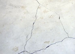 cracks in a slab floor consistent with slab heave in Thomasville.