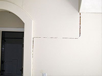 Drywall cracking due to foundation settlement in Reidsville