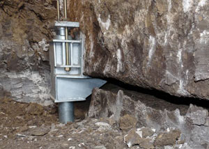 A properly installed foundation push pier system in Winston-Salem repaired by our foundation contractors.