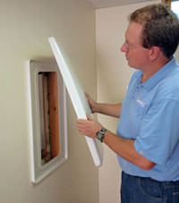 wall anchor covers installed in a foundation repair for a Clemmons home.