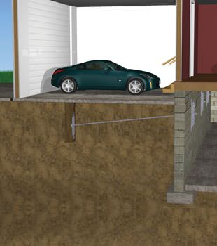 Graphic depiction of a street creep repair in a Yadkinville home