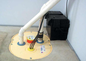 Summerfield installation of a submersible sump pump system