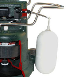a sump pump switch closeup on a Zoeller® pump